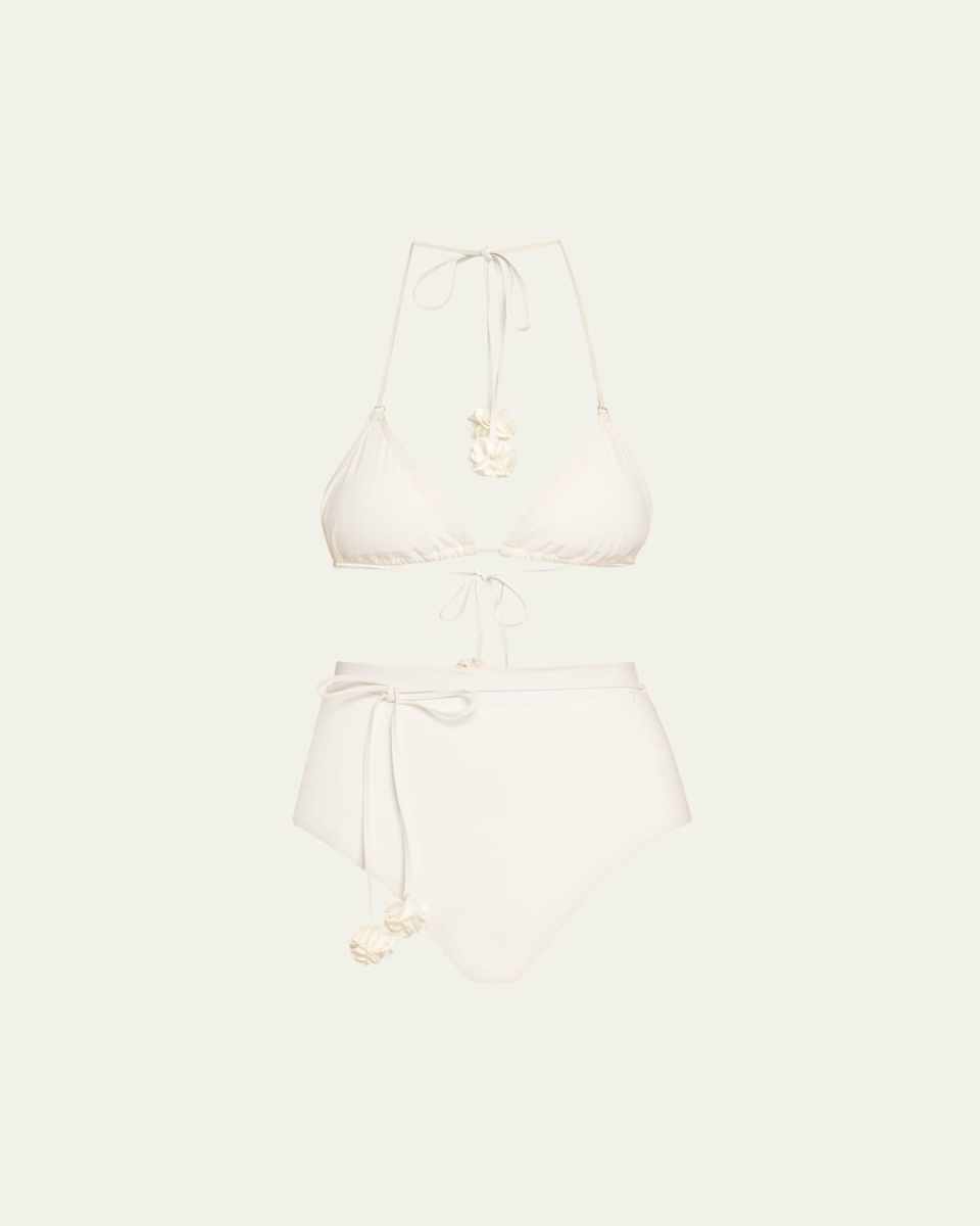 Everley Flower Trim Two-Piece Swimsuit